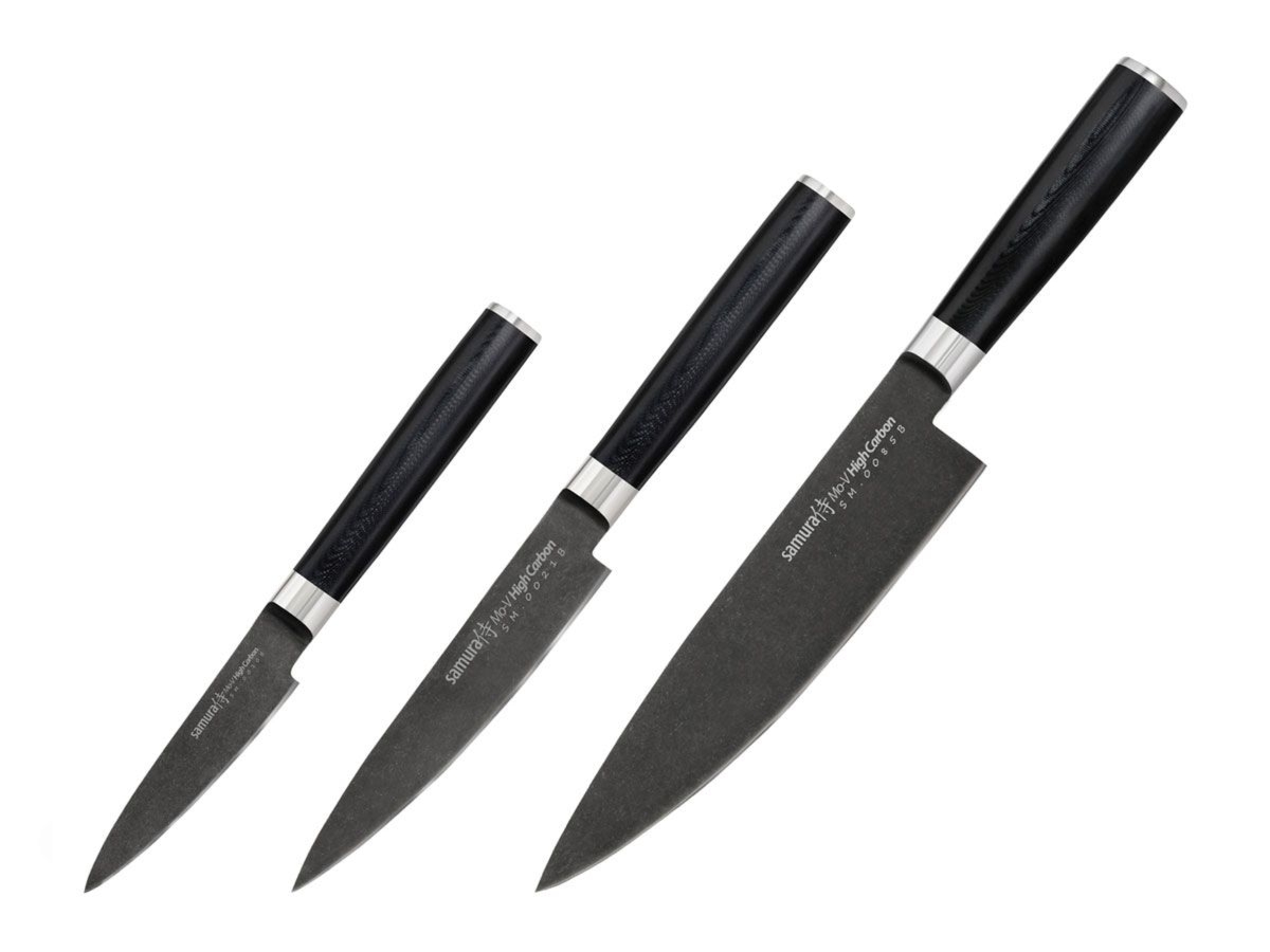 Samura MO-V STONEWASH SET 3 PZ (CUOCO-FILETTARE-SPELUCCHINO) GIFT BOX SM-0220B