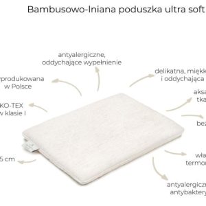 Bambusowo- lniana poduszka 25x35 ultra soft