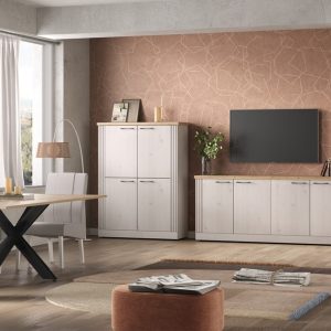 Witryna jednodrzwiowa dąb Meringa/dąb Cadiz mat 72 x 192 cm Avina