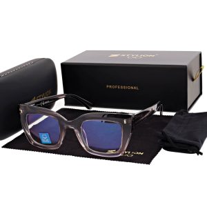 Damskie okulary +3.00 do czytania i komputera z filtrem Blue Light STL286 szary/fiolet