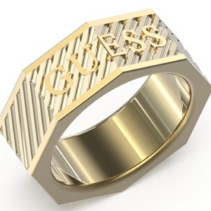 Biżuteria GUESS JUMR0303JW. Pierścionek, Kolor złoty. Mężczyzna.