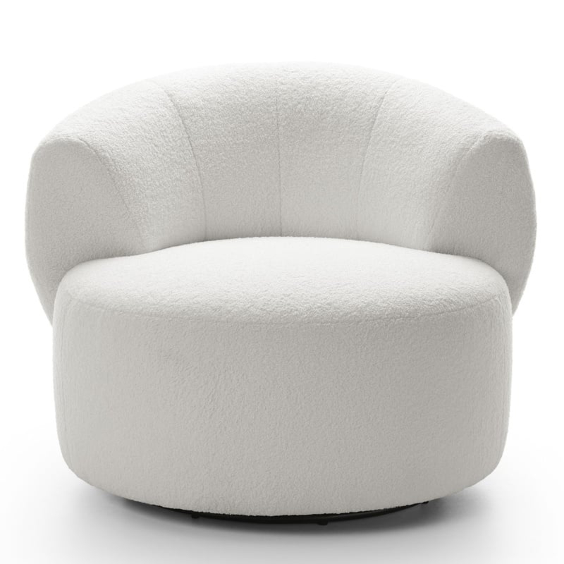 Fotel obrotowy Natalie 95 cm, zaokrąglony, boucle