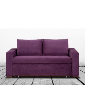Sofa 2-osobowa z funkcją spania tapicerowana fioletowa Derry