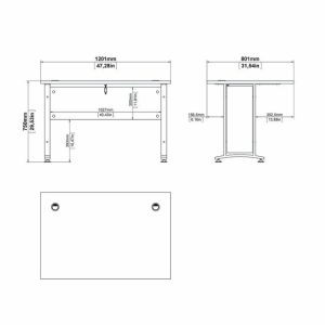 Biurko proste dąb sonoma / szare mat 120 cm Prima