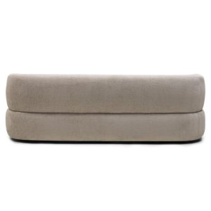 Sofa do salonu Tiubo jasnobeżowa, obłe kształty