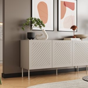 Komoda z drzwiami beżowa mat 150 cm Linea