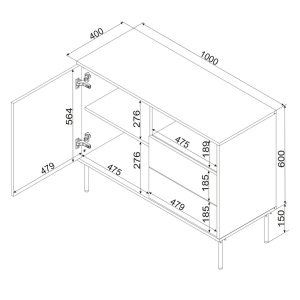 Komoda z szufladami i drzwiami beżowa mat 100 cm Aurelia