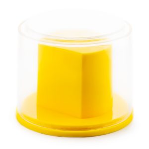 Prezentowe pudełko na zegarek - plastikowe żółte