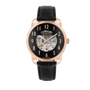 Zegarek TRUSSARDI R2421154001. Automatyczny, Kolor czarny. Mężczyzna.