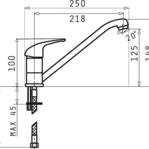 Pyramis Umywalka ogrodowa NEO 51X34 biały granit + bateria Asalia