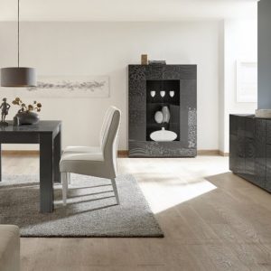 Stół do jadalni antracyt połysk 180 x 90 cm Vero