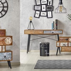 Komoda z szufladami wielokolorowa mat 59 cm Deco