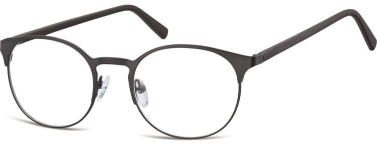 Czarne Okulary Oprawki okrągłe metalowe Sunoptic 995F
