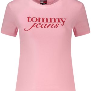 TOMMY HILFIGER DAMSKA KOSZULKA Z KRÓTKIM RĘKAWEM RÓŻOWA