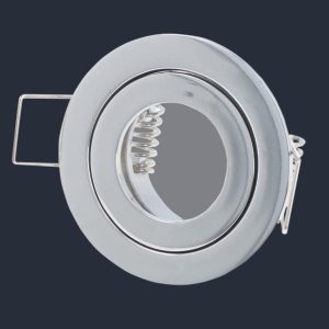 Oprawka halogenowa sufitowa wodoodporna IP44 - MR11 , okrągła, stała - chrom