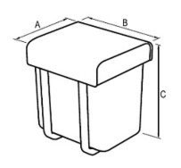 Pyramis Sortownik odpadów COLOR PYR403 FRONT ""40"" potrójny 1x16l + 2x8l