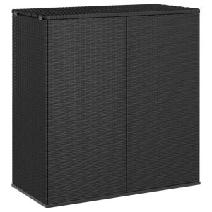 Skrzynia na poduszki ogrodowe 100x49x103,5 cm czarna, rattan PE