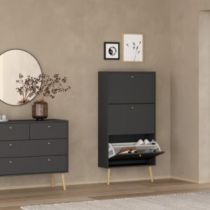 Komoda z szufladami szara mat 99 cm Bodo