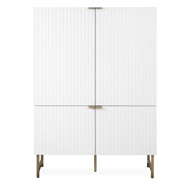Komoda wysoka z drzwiami biała mat 100 cm Edinburgh