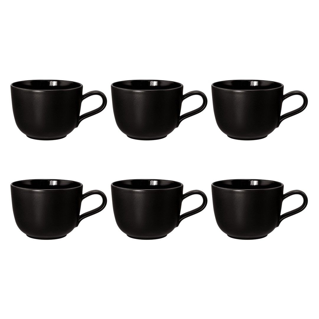 SELTMANN LIBERTY VELVET BLACK Zestaw 6 filiżanek do kawy 260 ml