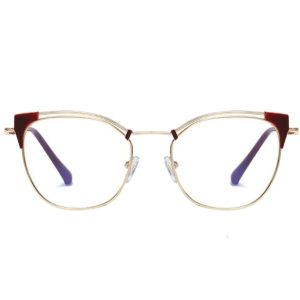 Okulary kocie do komputera damskie z filtrem BLUE Light zerówki 2565-4