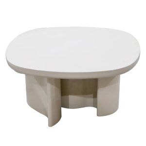 Stolik kawowy Puro 80 cm, jasnobeżowy, glossy
