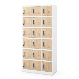Skrytkowa szafa socjalna KAROL, 900 x 1850 x 400 mm, Eco Design: biała/dąb sonoma
