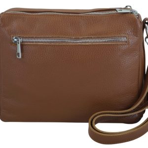Codzienna torebka ze skóry naturalnej z zamszem - Brązowa jasna
