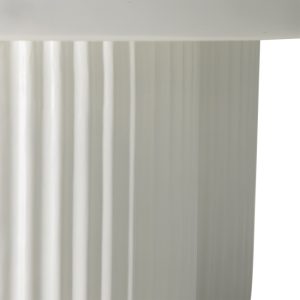 Stolik kawowy Salerno 70 cm, okrągły, biały, ryflowany