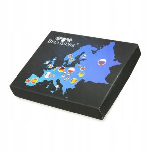 Etui na dokumenty karty skórzane slim Beltimore Czarne G78