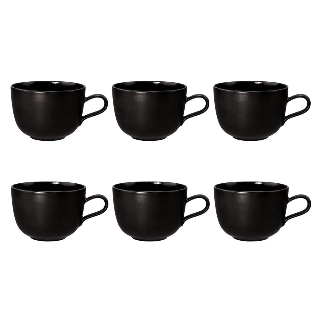 SELTMANN LIBERTY VELVET BLACK Zestaw 6 filiżanek do kawy 380 ml