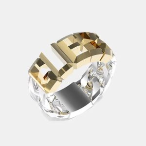Biżuteria GUESS JUMR03206JWY. Pierścionek, Kolor szary. Mężczyzna.