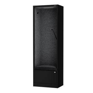 Kabina akustyczna SALLY MentalBox 600 mm – czarny korpus, szare siedzisko