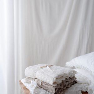 Bambusowy kocyk cream 80x100 - feather