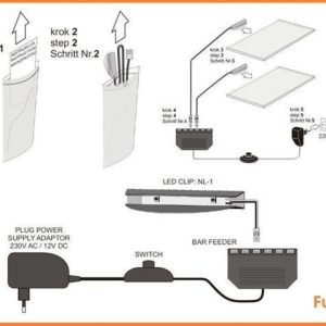 Oświetlenie 2 LED białe High Glossy Furniture