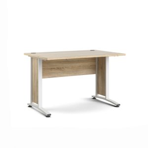 Biurko proste dąb sonoma / białe mat 120 cm Prima