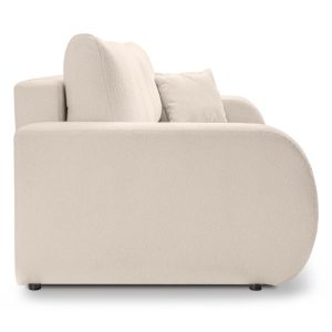 Sofa rozkładana Baloo z pojemnikiem, jasnobeżowa, boucle