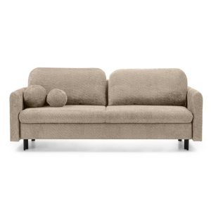 Sofa z funkcją spania i pojemnikiem Nest jasnobrązowa