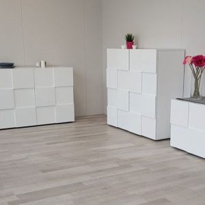 Komoda z drzwiami biała wysoki połysk 181 cm Solo