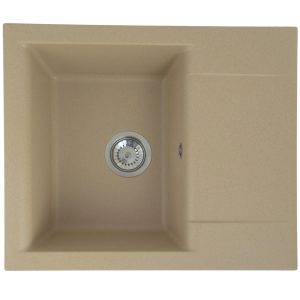 Alveus GEM 20 kol. 55 BEŻ zlew Granital 1 kom (59x50x18) z syfonem Fi114 manualnym