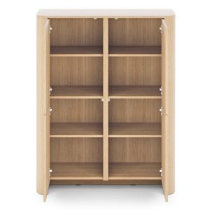 Komoda czterodrzwiowa Bari 103 cm, zaokrąglona, dąb vicenza