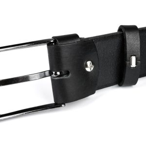 Beltimore skórzany licowy pasek męski czarny premium E14 : Kolory - czarny, Rozmiar pasków - r.115-130 cm
