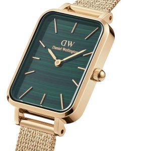 ZEGAREK DAMSKI DANIEL WELLINGTON Quadro Pressed Evergold Emerald 20mm DW00100561+ BOX (zw505m)