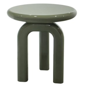 Stolik boczny Flambe 50 cm, zielony/szary, glossy