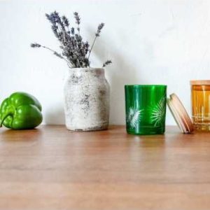 Crystal Julia Pojemnik kryształowy z bukowym deklem w kolorze zielonym