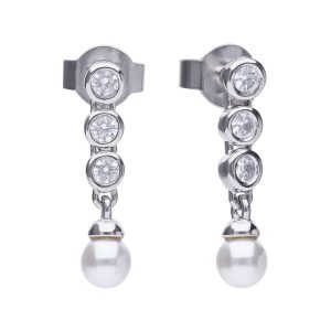 Biżuteria DIAMONFIRE 6218571111. Kolczyki, Kolor szary. Kobieta.