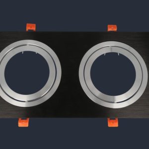 Oprawa aluminiowa AR111 kwadratowa ruchoma podwójna, czarny
