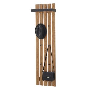 Wieszak ścienny z półką dąb / czarny 150 cm Soline
