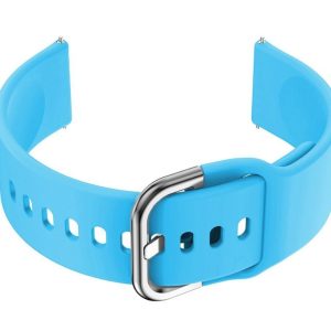 Pasek gumowy do smartwatch U01 - niebieski/srebrny - 20mm