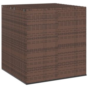 Skrzynia na poduszki ogrodowe 100x97,5x104 cm brązowa, rattan PE